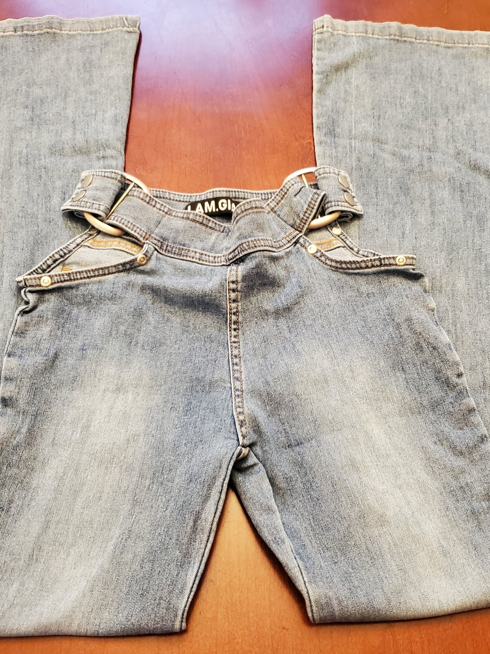 I.AM.GIA Light Blue Denim Jeans With Side Buckles Size XS